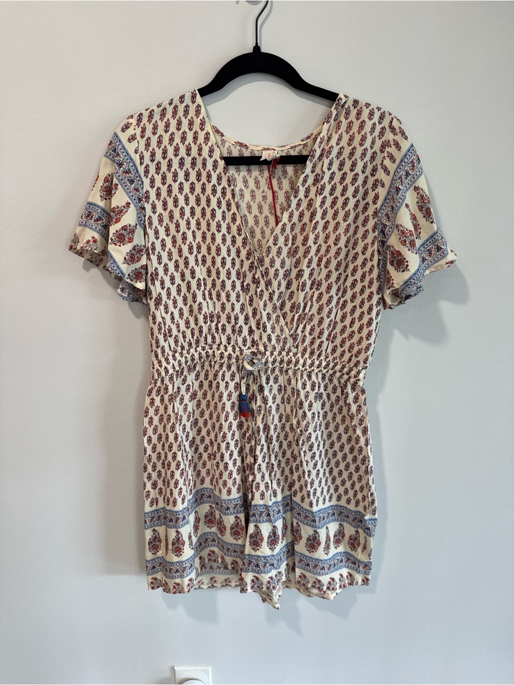 RAGA Cream Multi Printed Short Sleeve Romper